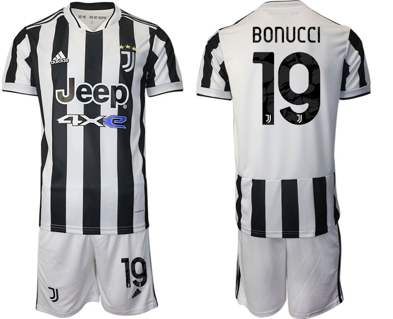 Men 2021-2022 Club Juventus home white #19 Adidas Soccer Jerseys